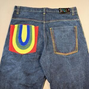VTG Y2K COOGI Men's Embroidered Rainbow Pocket Jeans Size 36x30 EUC